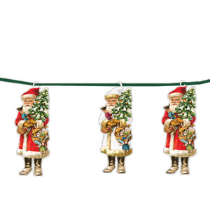 2 meter paper garland w.  8 santas