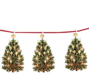 2 meter paper garland w. 8 christmas tree