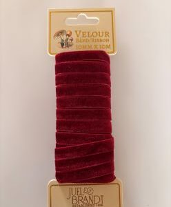 Velour ribbon 10mmX10m, burgundy