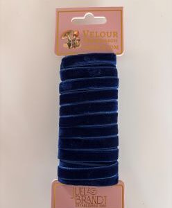 Velour ribbon, 10mmX10m, navy blue